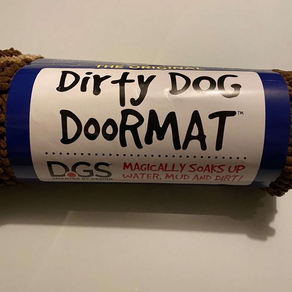 Dirty dog microfiber door mat brand new brown and tan dogs pets petco pet smart